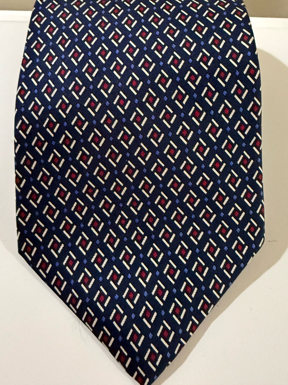 Ralph Lauren Classic Navy Geometric Silk Tie - Men's Accessories